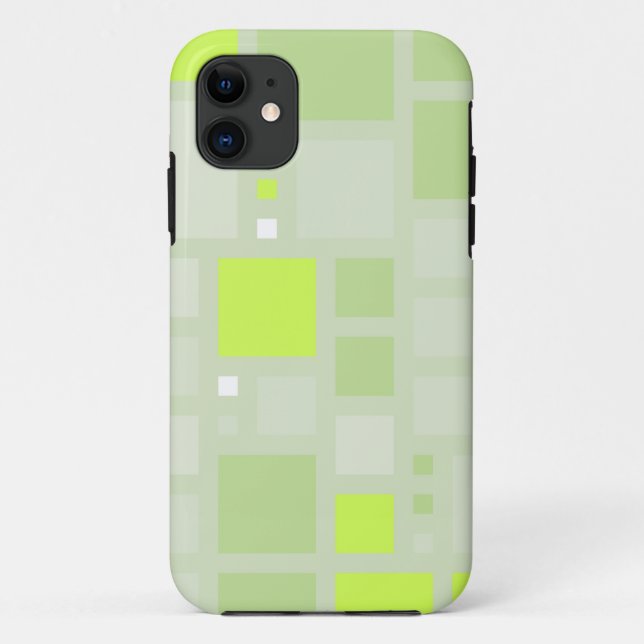 Abstrakte Kunst | Grüne graue Quadrate 2 Case-Mate iPhone Hülle (Rückseite)