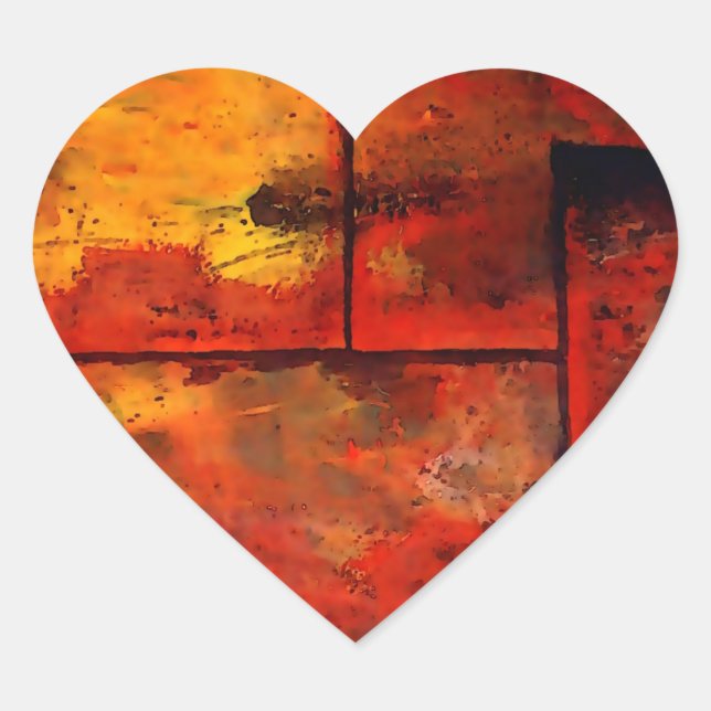 Abstrakte Kunst Herz-Aufkleber (Vorderseite)