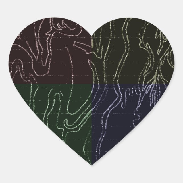 Abstrakte Kunst Herz-Aufkleber (Vorderseite)