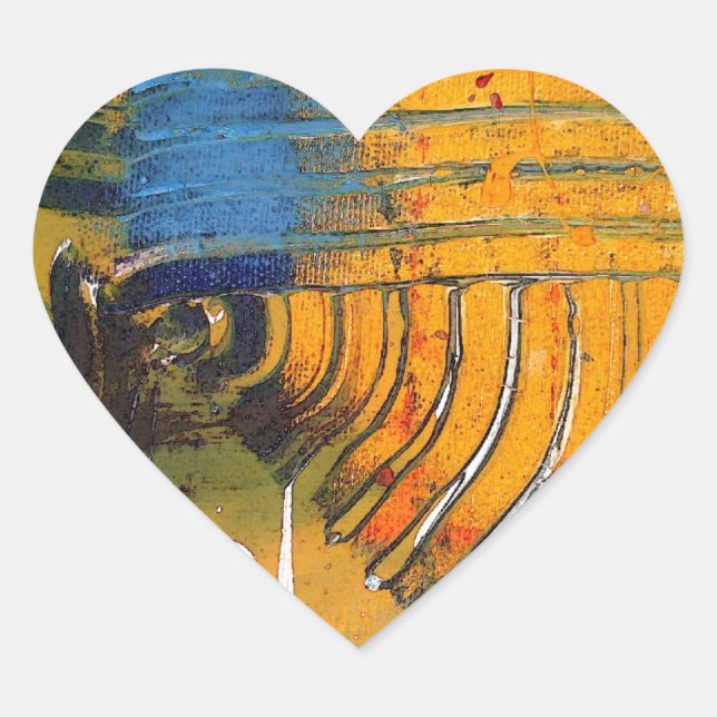 Abstrakte Kunst Herz-Aufkleber (Vorderseite)