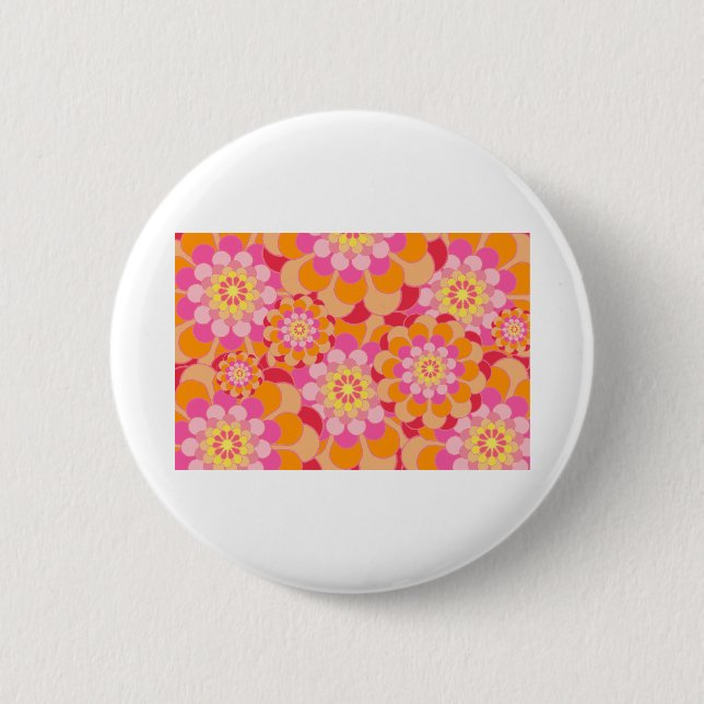 Abstrakte Kunst Hintergrund farbenfrohe florale Bl Button (Vorderseite)