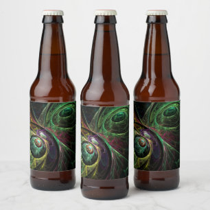 Abstrakte Kunst im Auge Bierflaschenetikett
