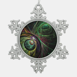 Abstrakte Kunst im Auge Schneeflocken Zinn-Ornament