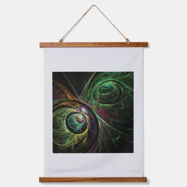 Abstrakte Kunst im Auge Wandteppich Mit Holzrahmen (Vorderseite)