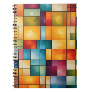 Abstrakte Kunst im Farbblockgitter Notizblock