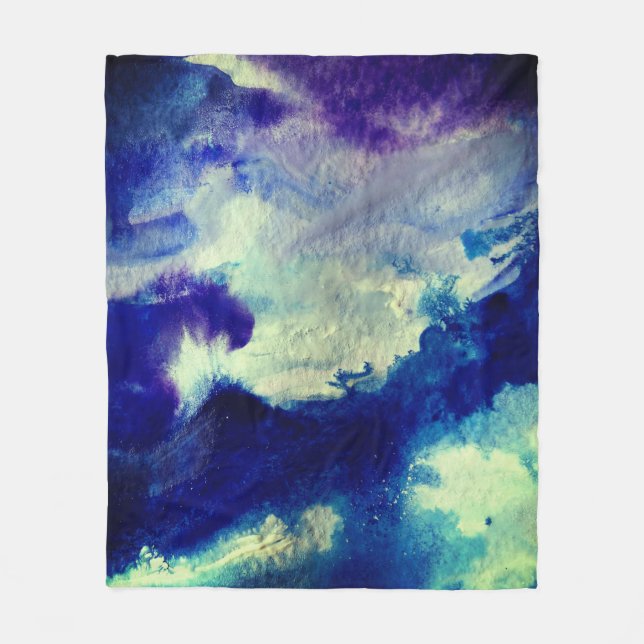 Abstrakte Kunst im Ozean Fleecedecke (Vorderseite)