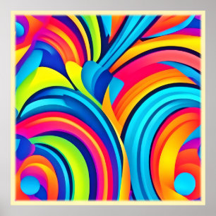 Abstrakte Kunst im pulsierenden Swirl Poster