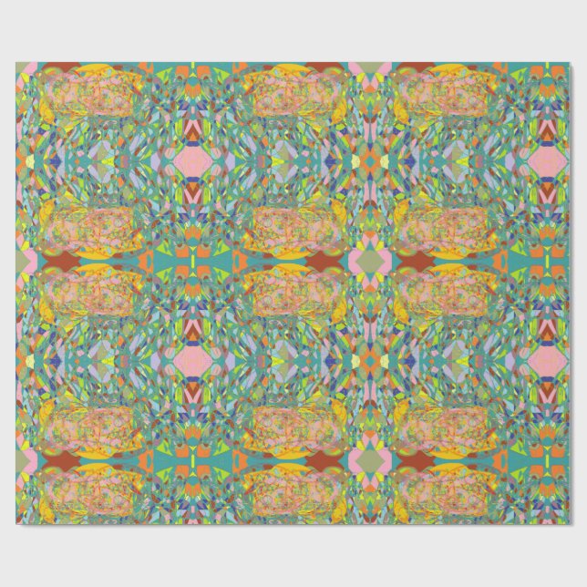 Abstrakte Kunst im retro-impressionistischen Desig Geschenkpapier (Flach)