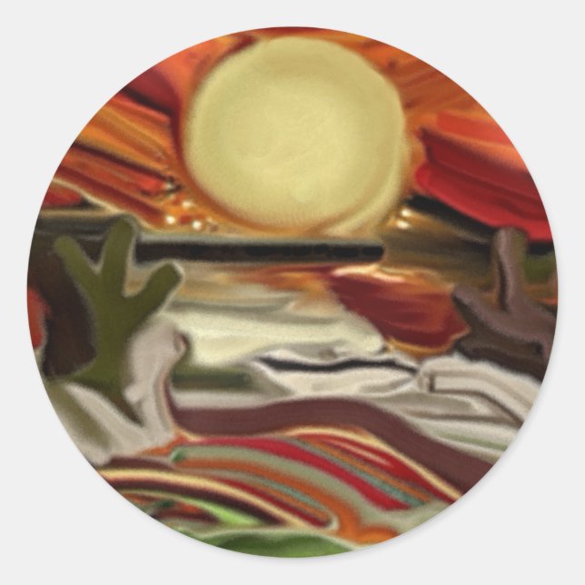 Abstrakte Kunst im Südwesten Runder Aufkleber (Vorderseite)