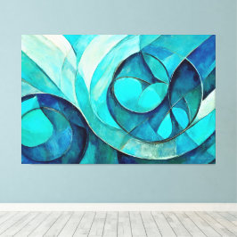 Abstrakte Kunst in Blau gemalt Leinwanddruck