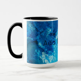 Abstrakte Kunst in Blau und Weiß Tasse
