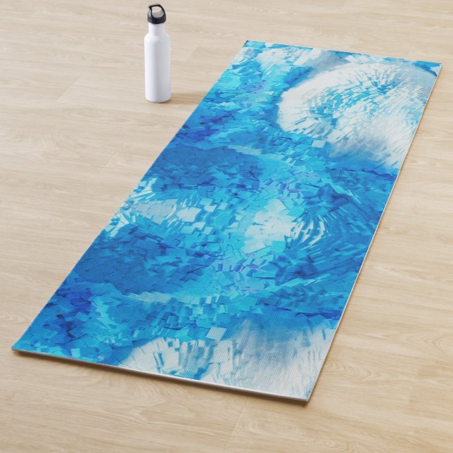 Abstrakte Kunst in Blau und Weiß Yogamatte (Beispiel)
