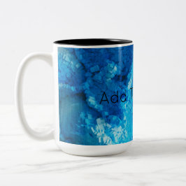 Abstrakte Kunst in Blau und Weiß Zweifarbige Tasse