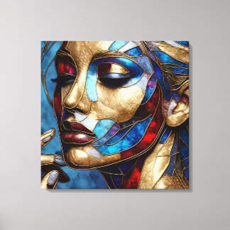 Abstrakte Kunst in farbigem Frauenglas Leinwanddruck