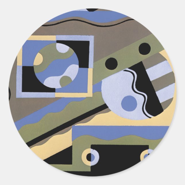 Abstrakte Kunst in Geometrien Runder Aufkleber (Vorderseite)