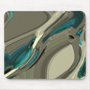 Abstrakte Kunst in Grau und Blau Mousepad