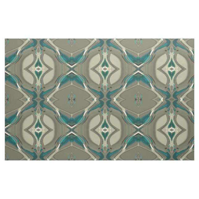 Abstrakte Kunst in Grau und Blau Stoff (Fat Quarter (45,7 x 55,9 cm))