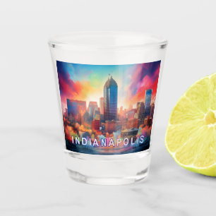 Abstrakte Kunst in Indianapolis Schnapsglas