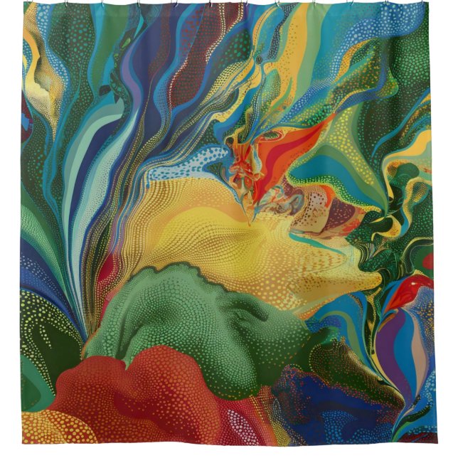 abstrakte Kunst in lebhaften Farben Duschvorhang (Vorderseite)