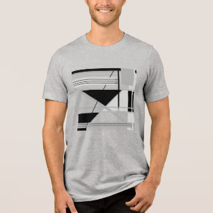 Abstrakte Kunst in leicht und mittelgrau Tri-Blend Shirt