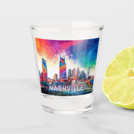 Abstrakte Kunst in Nashville Skyline Schnapsglas