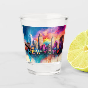 Abstrakte Kunst in New York City Schnapsglas