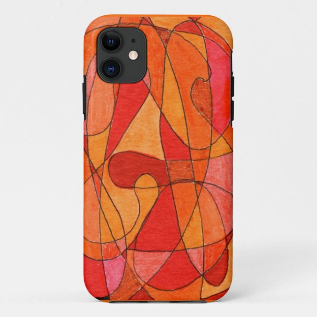 Abstrakte Kunst in Orangen und Rot-Handy-Fall Case-Mate iPhone Hülle (Rückseite)