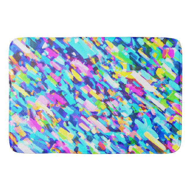 Abstrakte Kunst in Regenbogenform Badematte (Vorderseite)