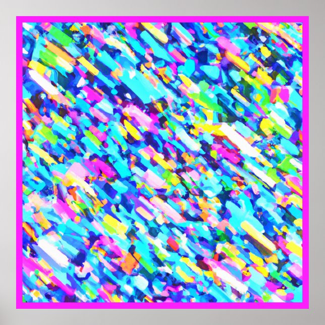 Abstrakte Kunst in Regenbogenform Poster (Vorne)