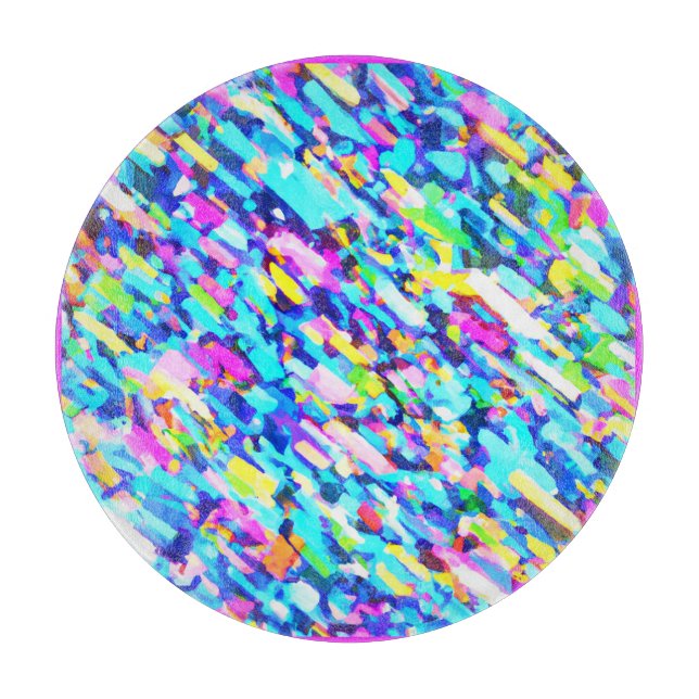 Abstrakte Kunst in Regenbogenform Schneidebrett (Vorderseite)