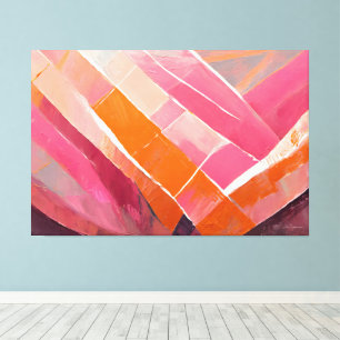 Abstrakte Kunst in Rosa gemalt Leinwanddruck