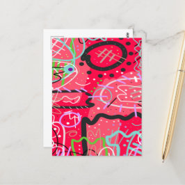 Abstrakte Kunst in Rot Postkarte