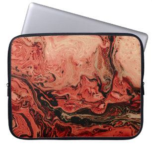 Abstrakte Kunst in Rot und Braun Laptopschutzhülle
