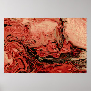 Abstrakte Kunst in Rot und Braun Poster