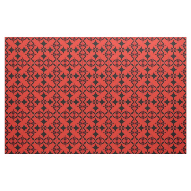 Abstrakte Kunst in Rot und Schwarz Stoff (Fat Quarter (45,7 x 55,9 cm))