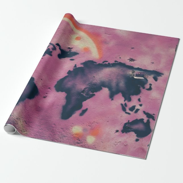 Abstrakte Kunst in Schwarz und Rosa Geschenkpapier (Ungerollt)