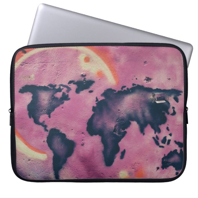 Abstrakte Kunst in Schwarz und Rosa Laptopschutzhülle (Vorderseite)