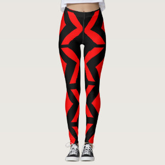 abstrakte Kunst in Schwarz und Rot Leggings