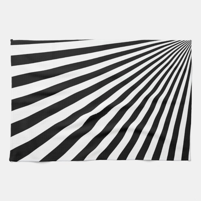 Abstrakte Kunst in Schwarz und Weiß Geschirrtuch (Horizontal)