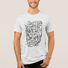 Abstrakte Kunst in Schwarz und Weiß Tri-Blend Shirt