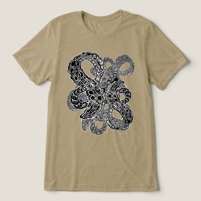 Abstrakte Kunst in Schwarz und Weiß Tri-Blend Shirt (Design Vorderseite)