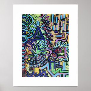 Abstrakte Kunst in Tageszeitungen Poster