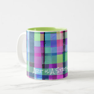 Abstrakte KUNST IST EIN STAAT DES MIND Colorful Ar Zweifarbige Tasse