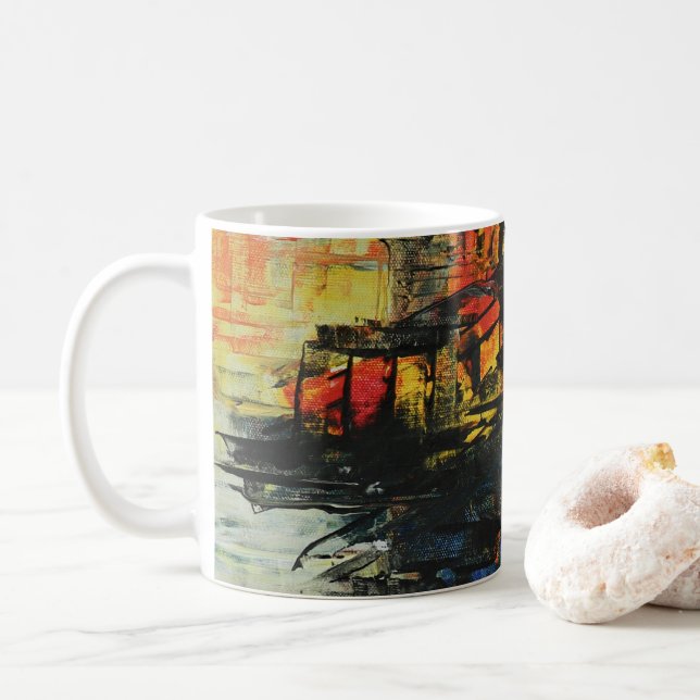 Abstrakte Kunst Kaffeetasse (Mit Donut)