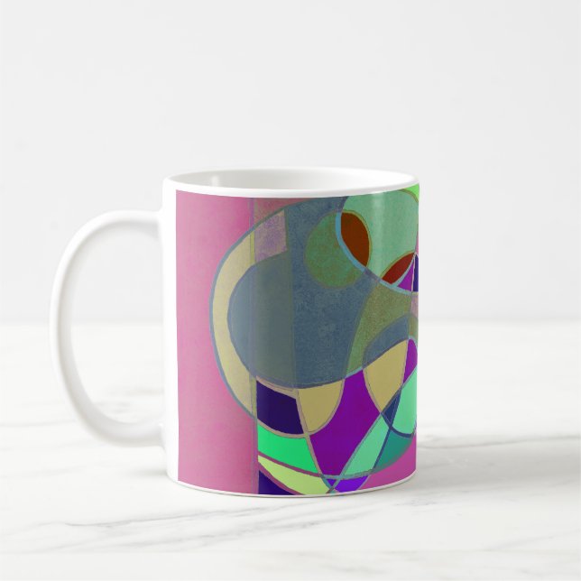 Abstrakte Kunst Kaffeetasse "Farbenfrohe Abstrakti (Links)