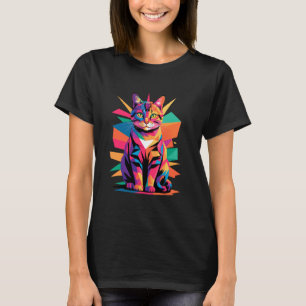 Abstrakte Kunst Kalifornien Spangled Katze T-Shirt