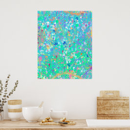 Abstrakte Kunst: Kleine Meerestiere Poster