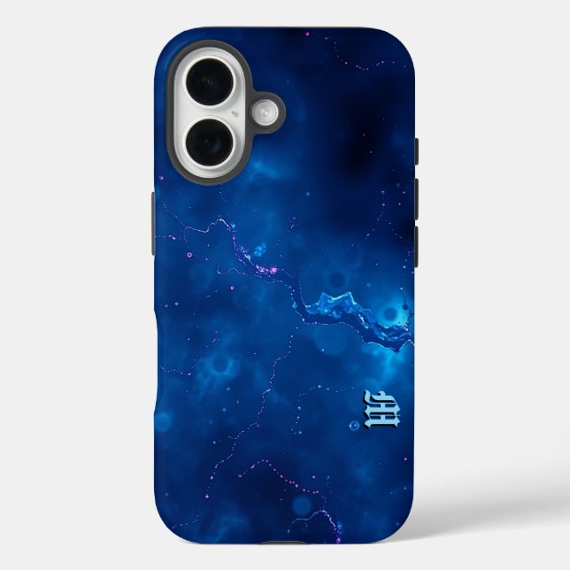 Abstrakte Kunst, kosmischer Blauer Nebel Case-Mate iPhone Hülle (Rückseite)