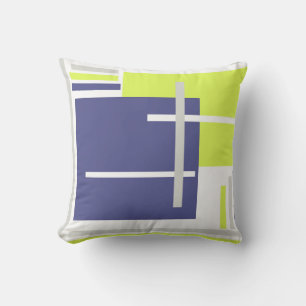 Abstrakte Kunst Lavendel Blau Grau Gelb Pastell Kissen