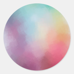 Abstrakte Kunst Leere Vorlage Bunt Rot Gelb Runder Aufkleber